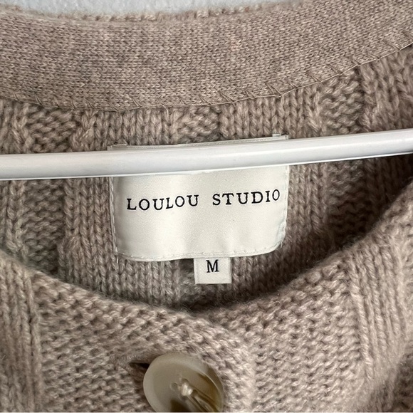 NWOT LouLou Studio Lanta Cashmere Cardigan Beige M - Picture 6 of 9